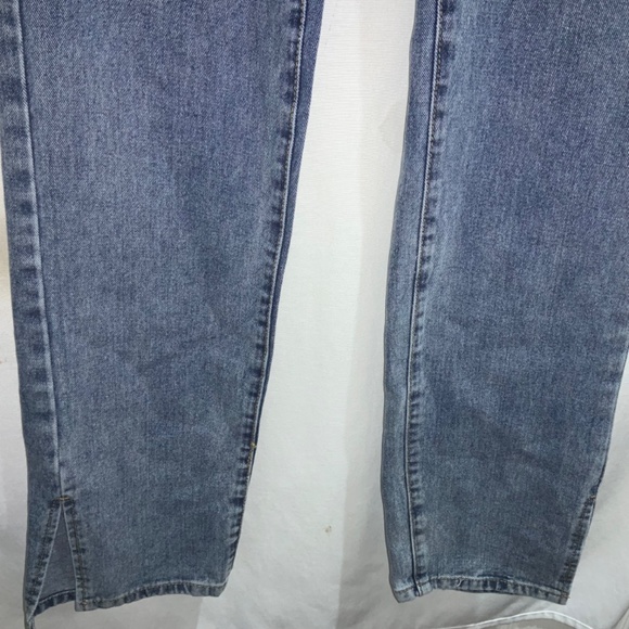 PrettyLittleThing Tall mid wash split hem jeans Sz 6 high waist New - Picture 3 of 13